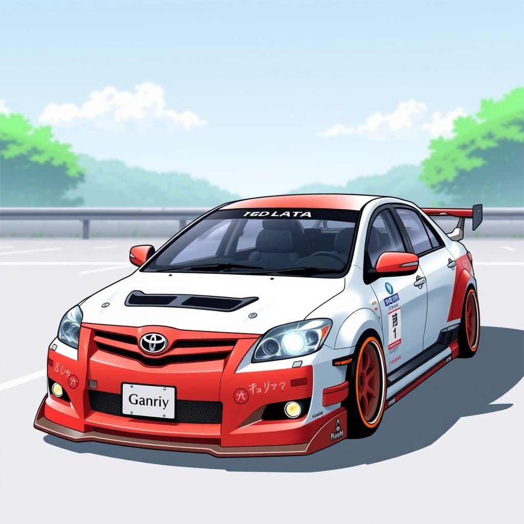 Tuned 2006 Toyota Avensis in Anime Style