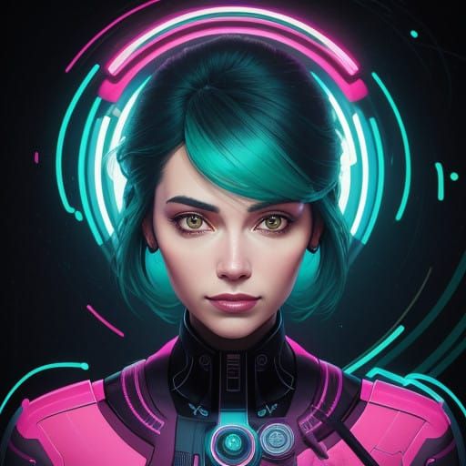 Elegant Woman Unveils Futuristic Secret