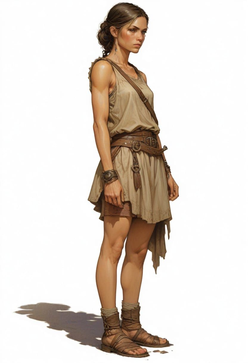 Blond Heroic Fantasy RPG Villager in Vallejo-Bell Style