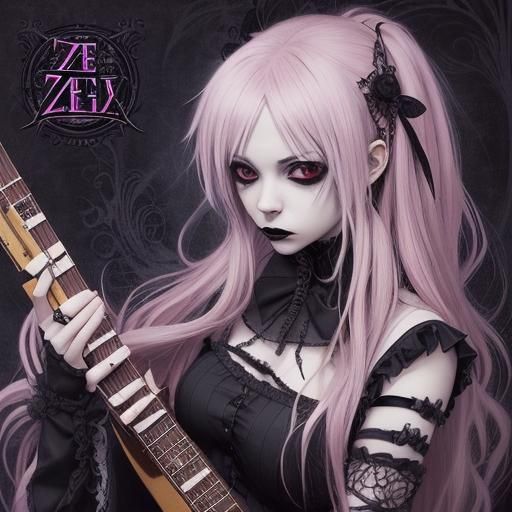 Female Gothic Band in Anime Key Visual Style