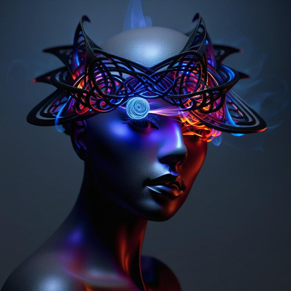 Luminous 3D StarWave in Polychrome Celtic Style