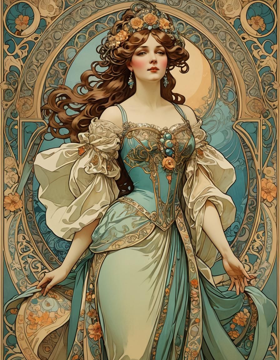 Art Nouveau Opera Diva Theater Poster