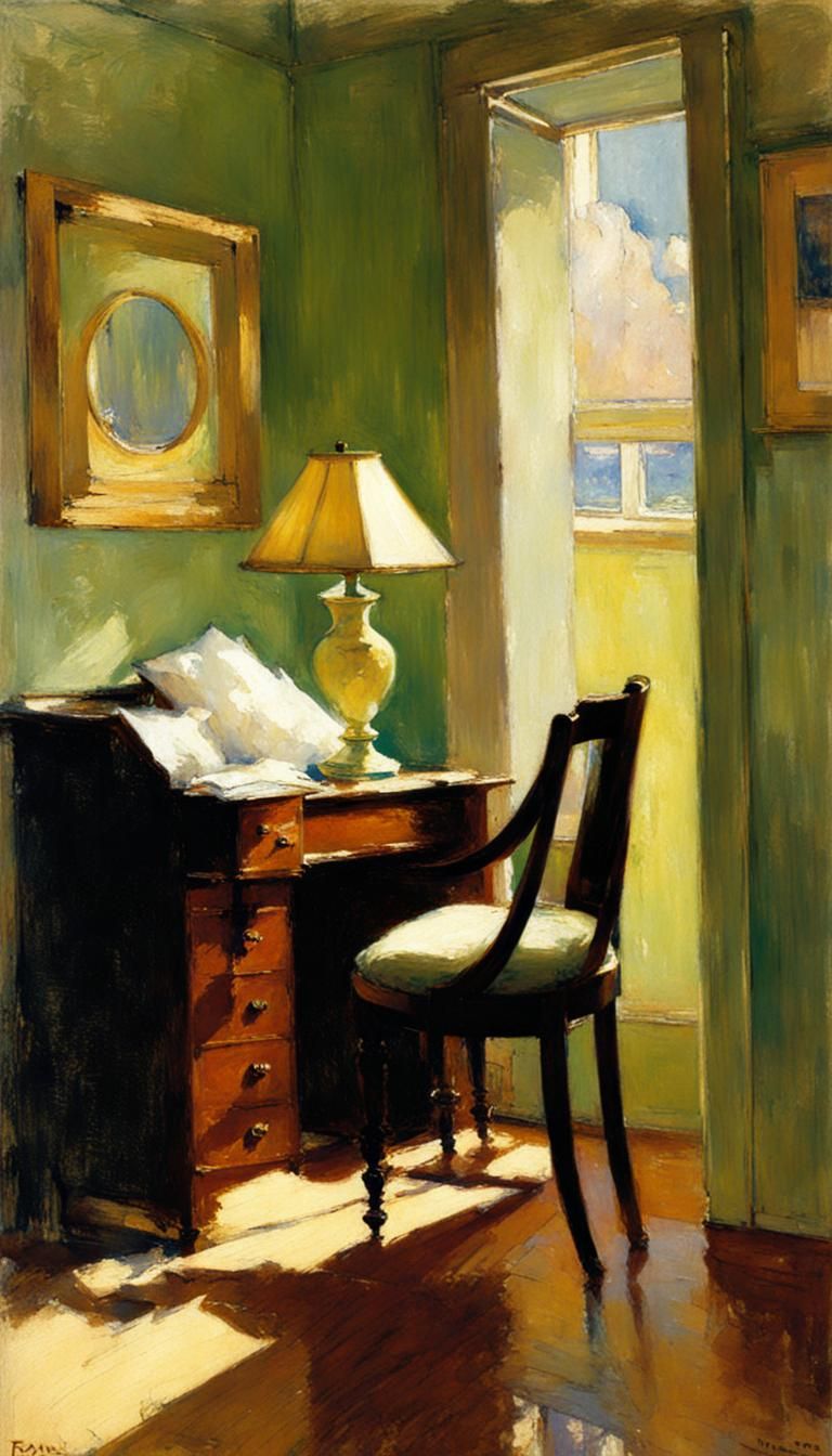 Tranquil Interior in Impressionist Style