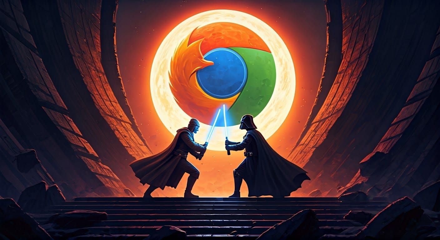 Galactic Duel: Joda and Darth Vader under Binary Moonrise