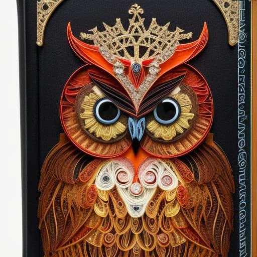 Intricate Paper Quilled Owl on Open Book