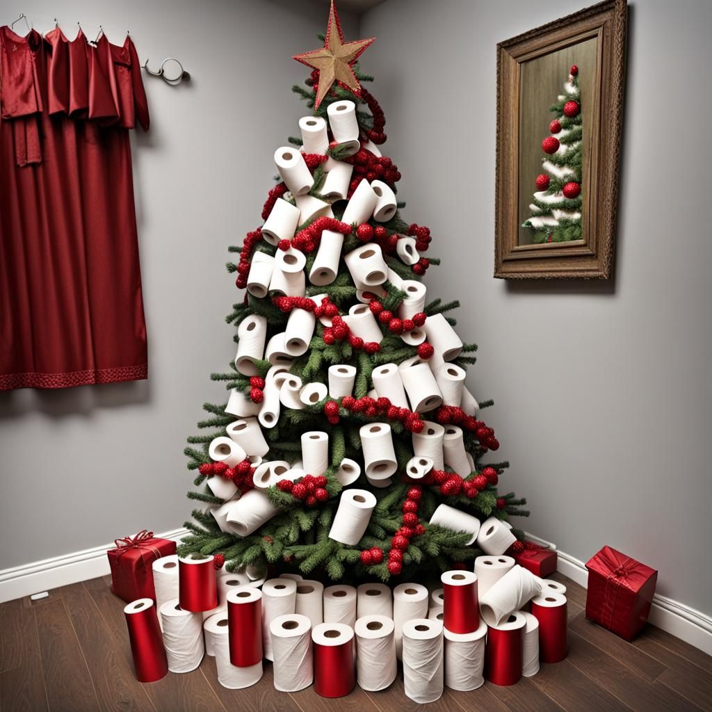 Toilet Paper Christmas Tree Decorations