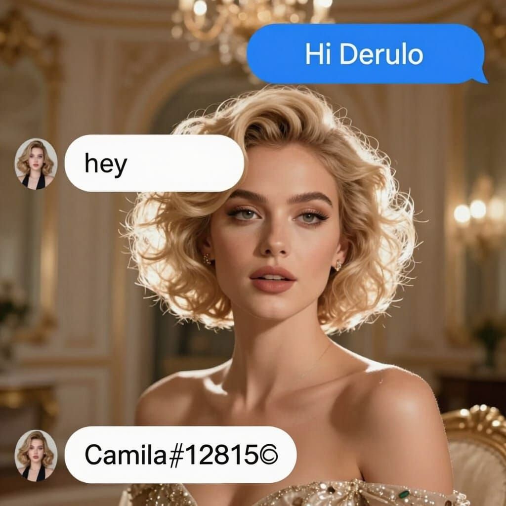 Chat Conversation with Lady's Selfie in Luxurious Room