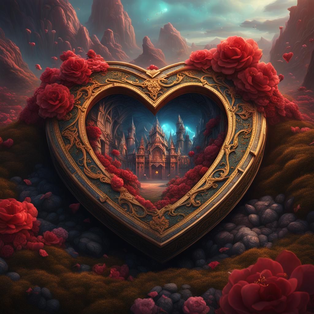 Heart-Shaped Nirvana Box in Detailed Matte Painting