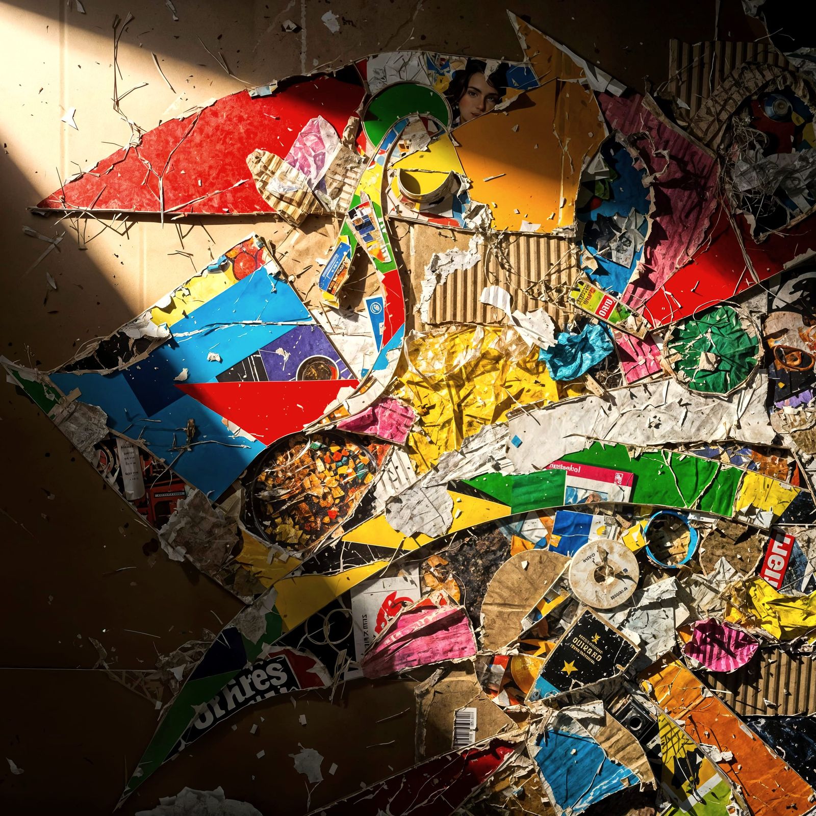 Artistic Layered Paper Textures Collage