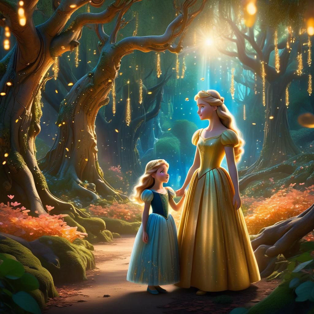Disney Princess Aurora with her little princess daughter