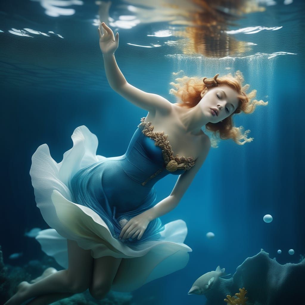 Underwater Surrealism: Floating Beauty in Dreamlike Landscap...
