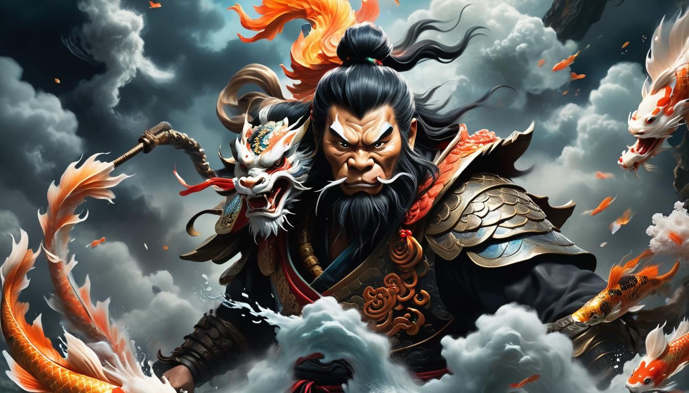 Wu Kong in Mystical Setting, Hyperrealistic Concept Art