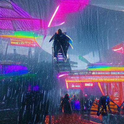 Neon Cityscape in Cyberpunk 2099 Style