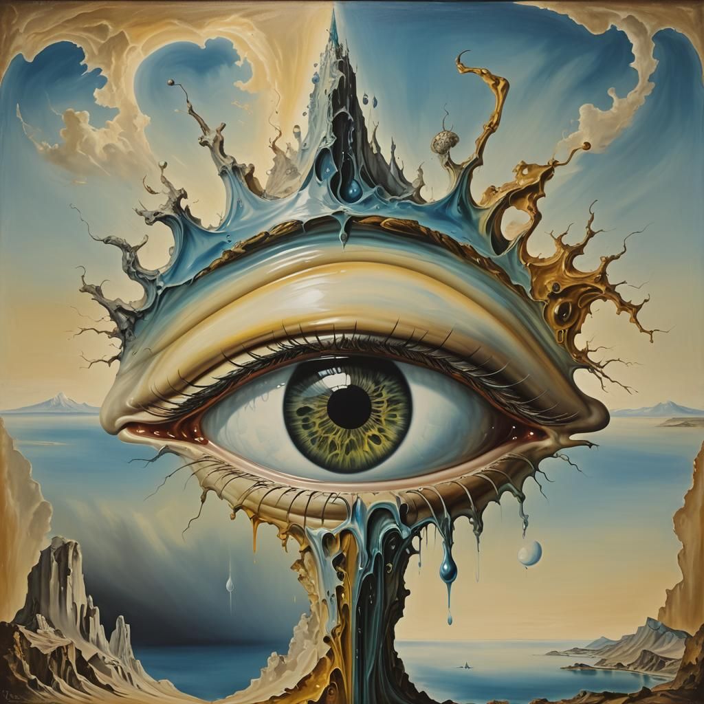 Surreal Eye of Gods in Salvador Dali Style