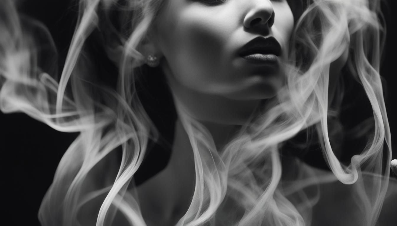 Ethereal Woman Portrait in Smoke, Photorealistic Art