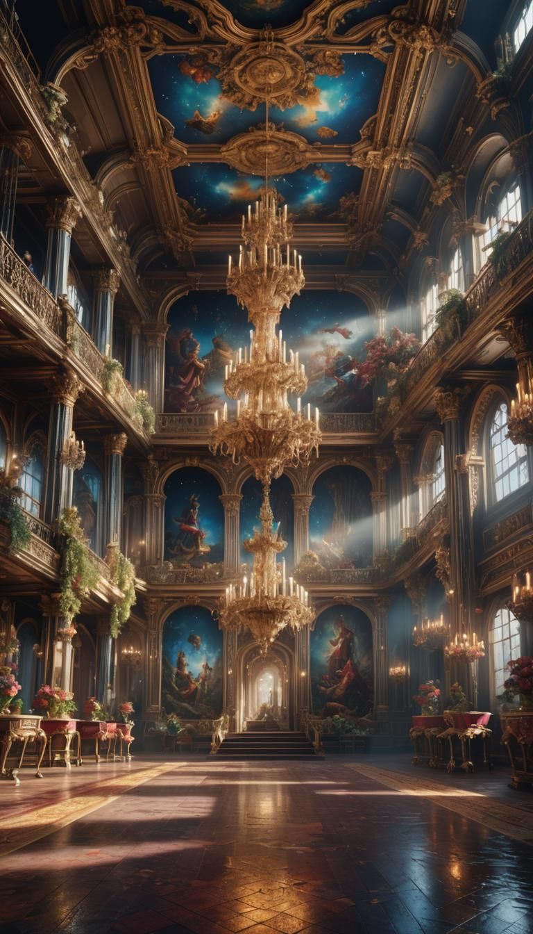 Elaborate Ballroom Digital Matte Painting in Unreal Engine