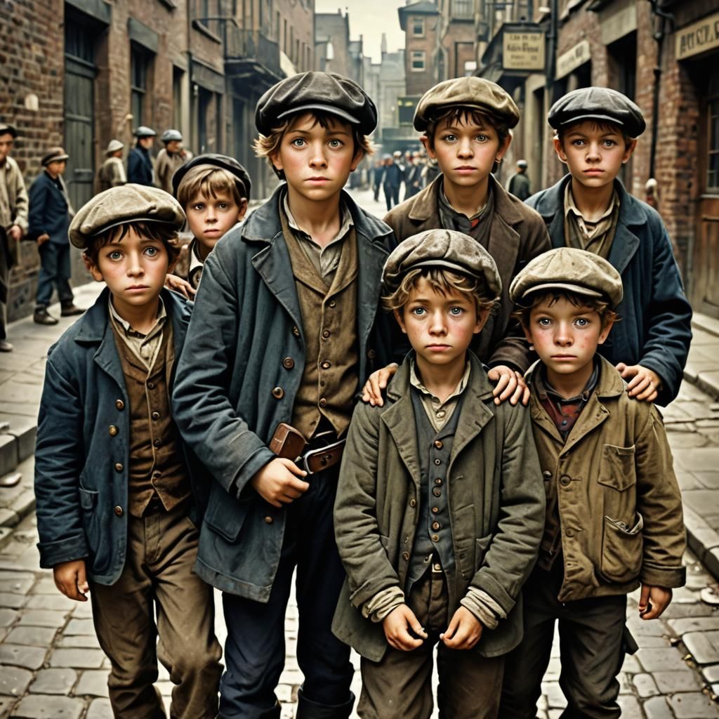 Oliver Twist and Street Urchins Play Photorealistic
