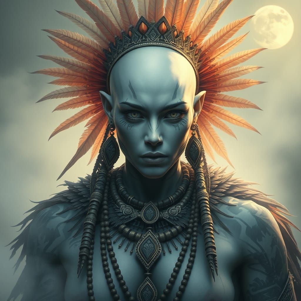 Goliath Shaman in Ethereal Fantasy Portrait