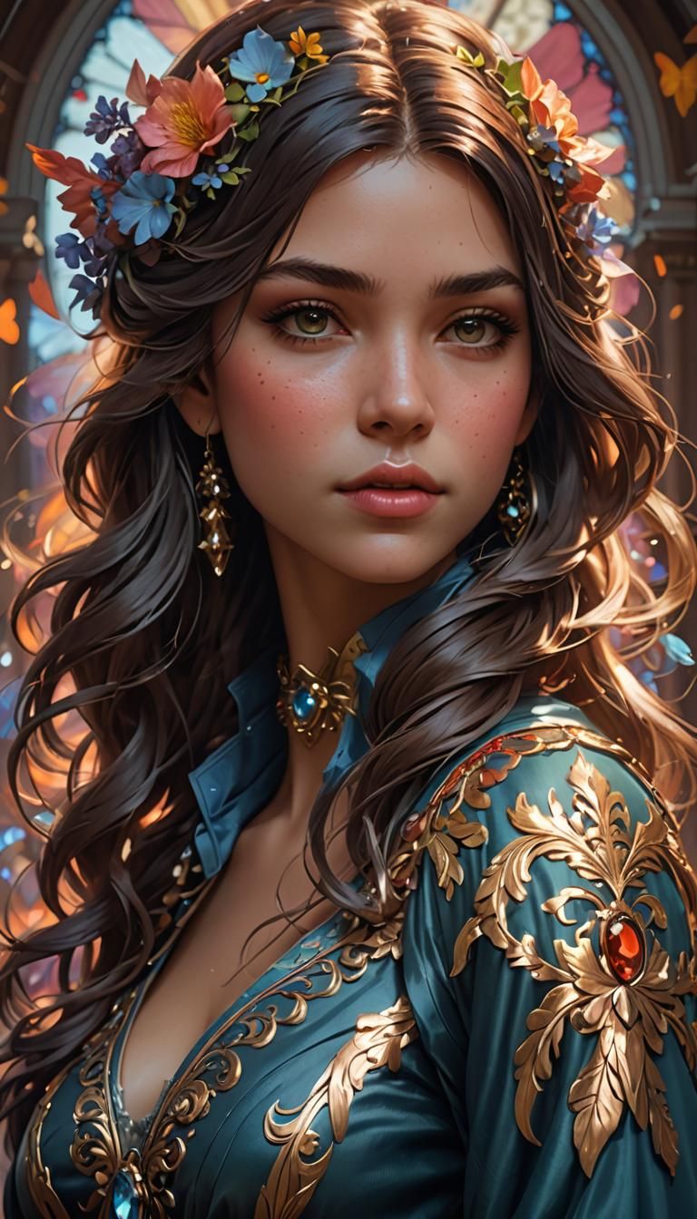 Expressive Portrait with Dynamic Lighting and Intricate Deta...