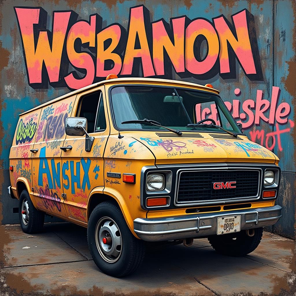 Gritty Graffiti Throw-Up Featuring A-Team Van