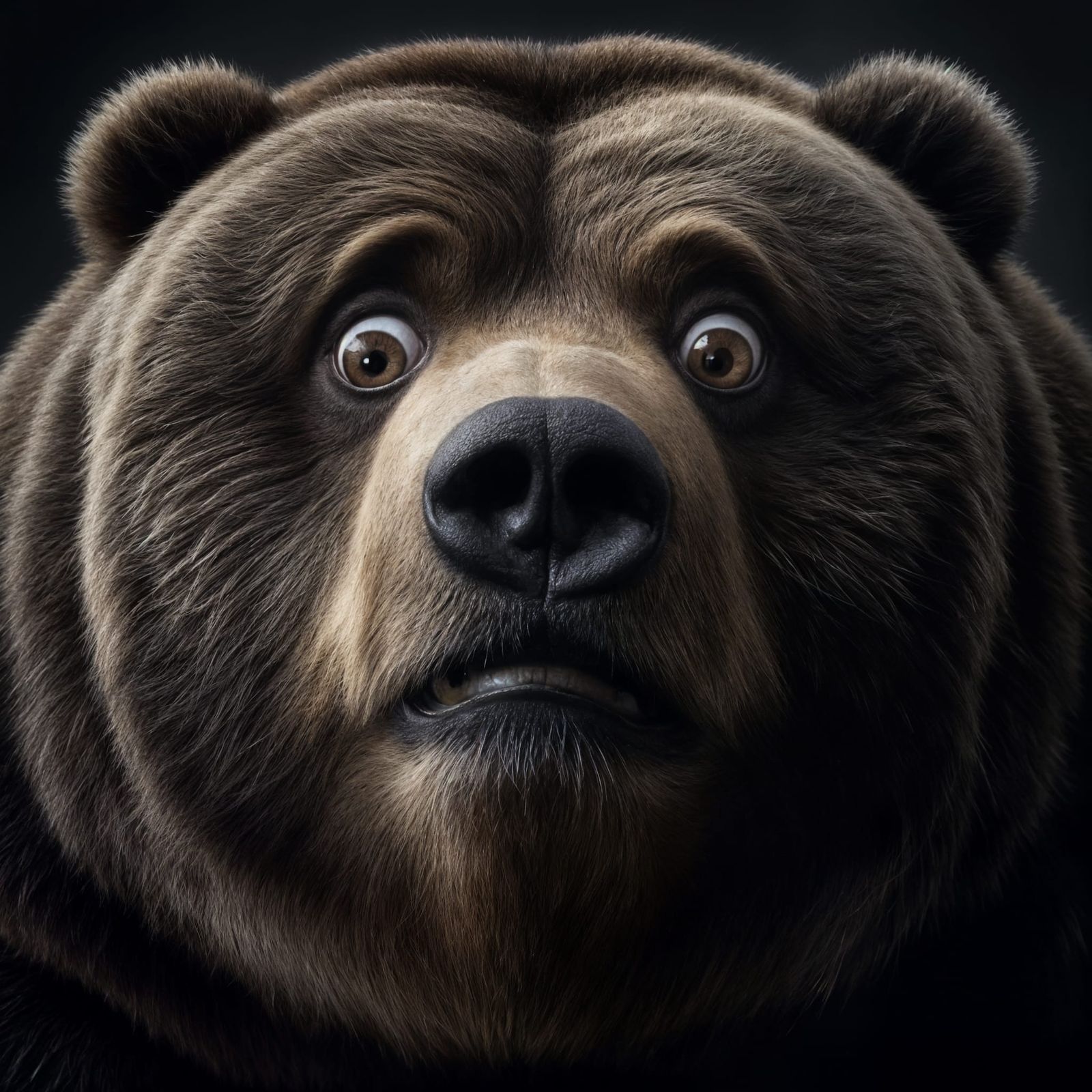 Close-Up Photograph of a Sarcastic Kodiak Bear