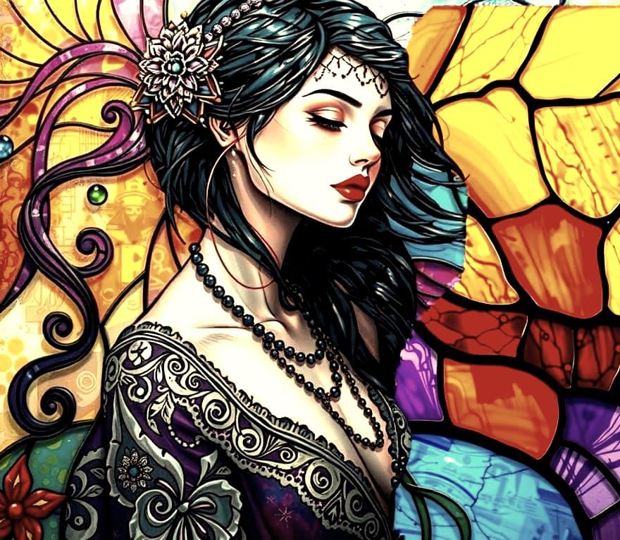 Abstract Stained Glass with Alcohol Ink Effect