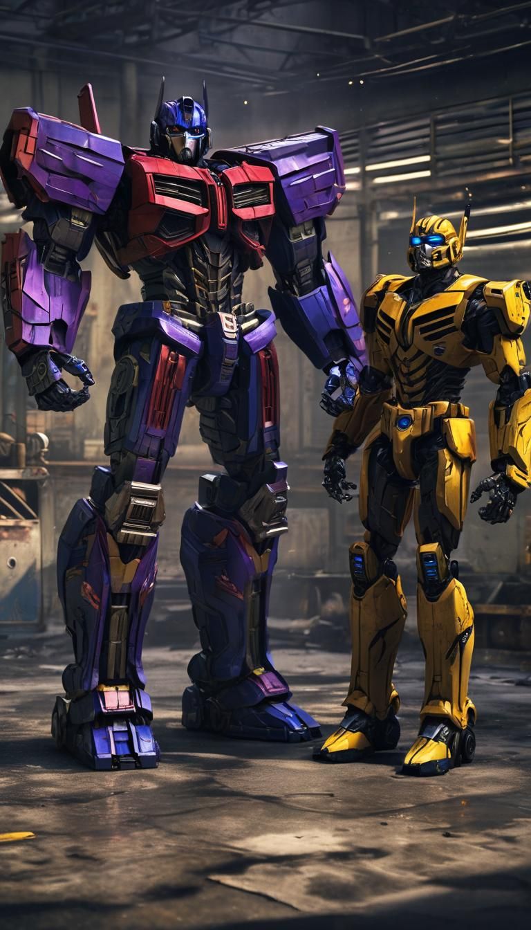 Optimus Prime and Bumblebee in Anime Style