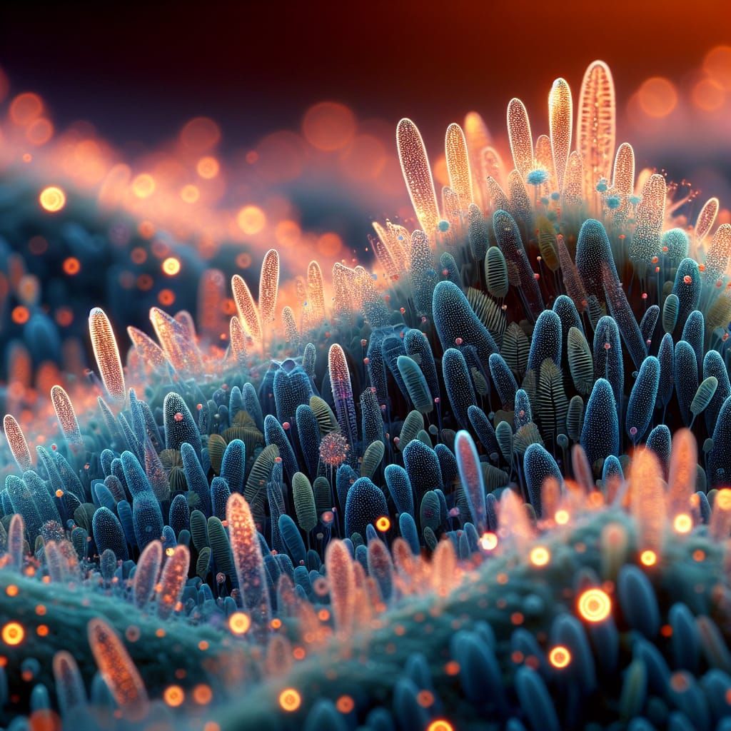Diatom Hillside at Twilight: Microscopic Maximalism