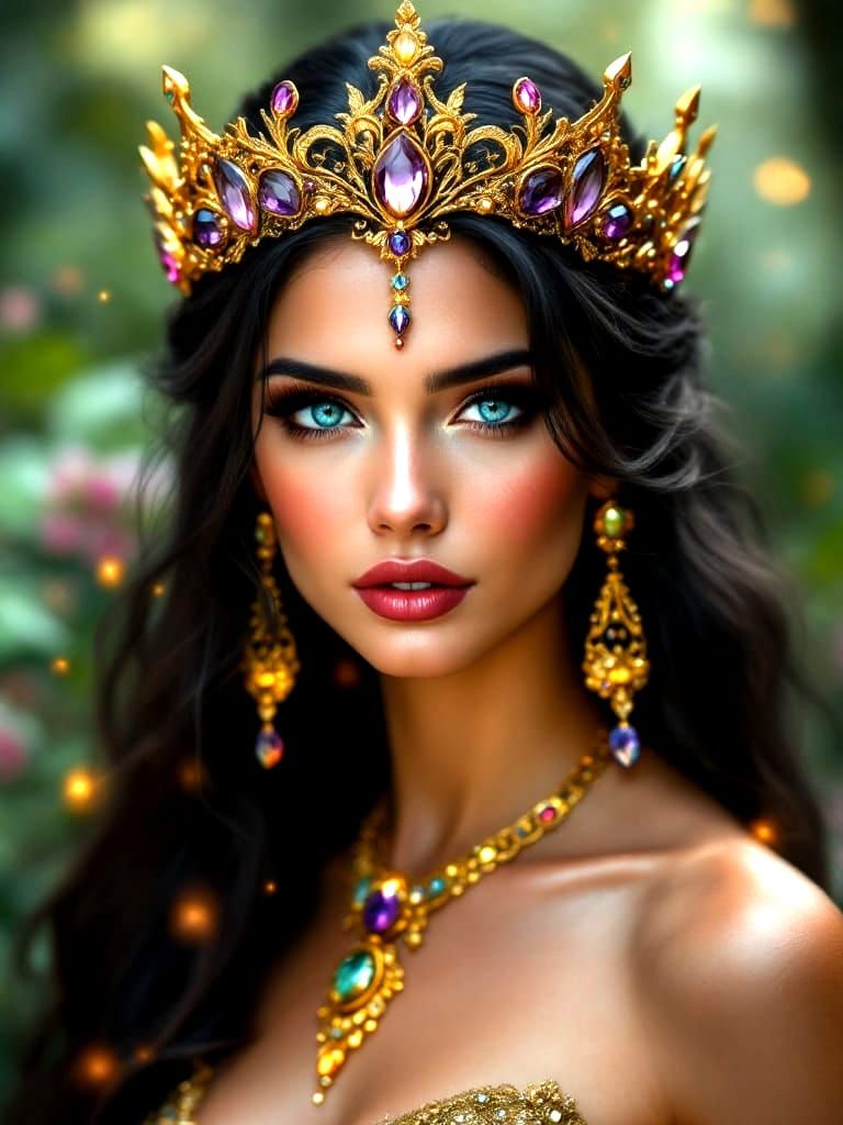 Enchanting Queen in Golden Crown