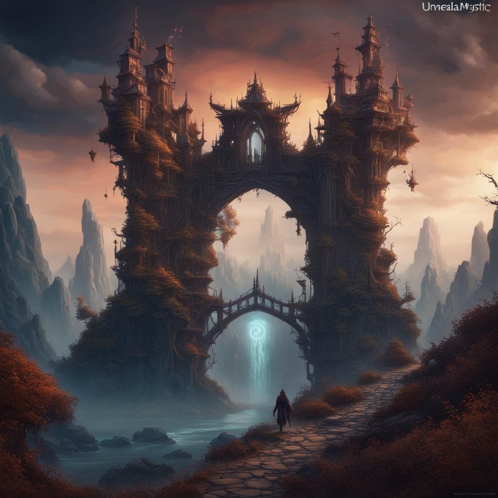 Mystical Landscape Matte Painting in Deep Color