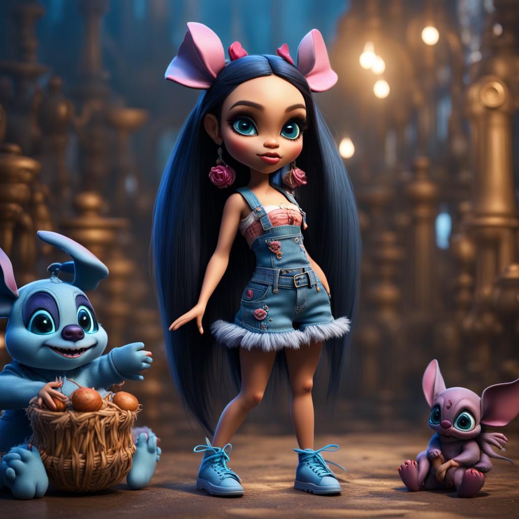 Hyperrealistic Bratz Dolls as Stitch Lady
