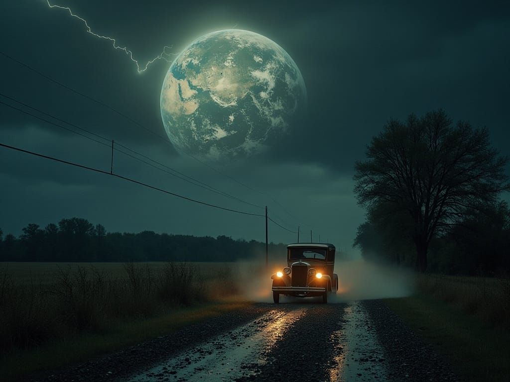 Alternate Earth Illuminated by Thunderstorm