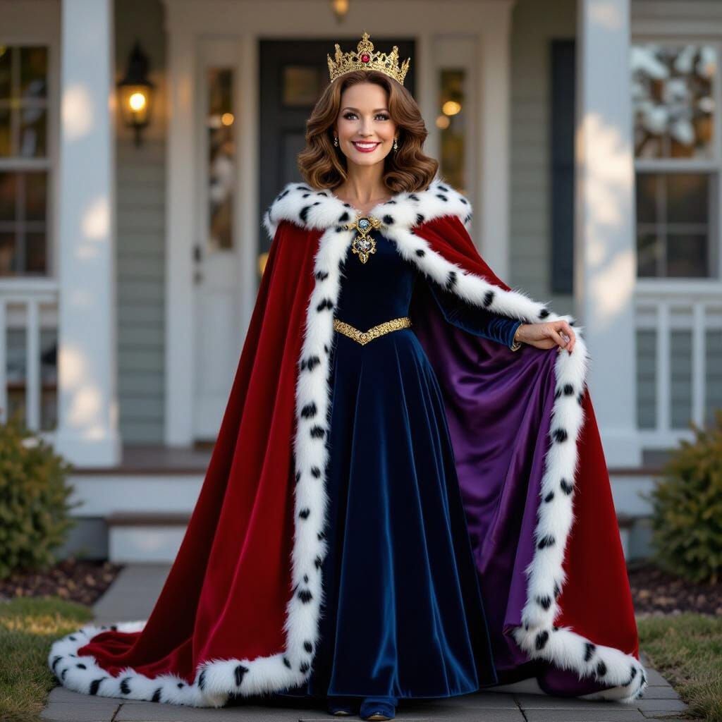 Caillou's Mommy as Queen Doris in Royal Gown