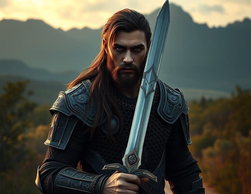 Eldritch Knight with Chain Mail and Mystical Longsword