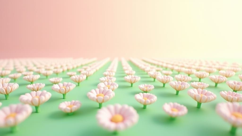 3D Daisy Wallpaper in Pixar Style