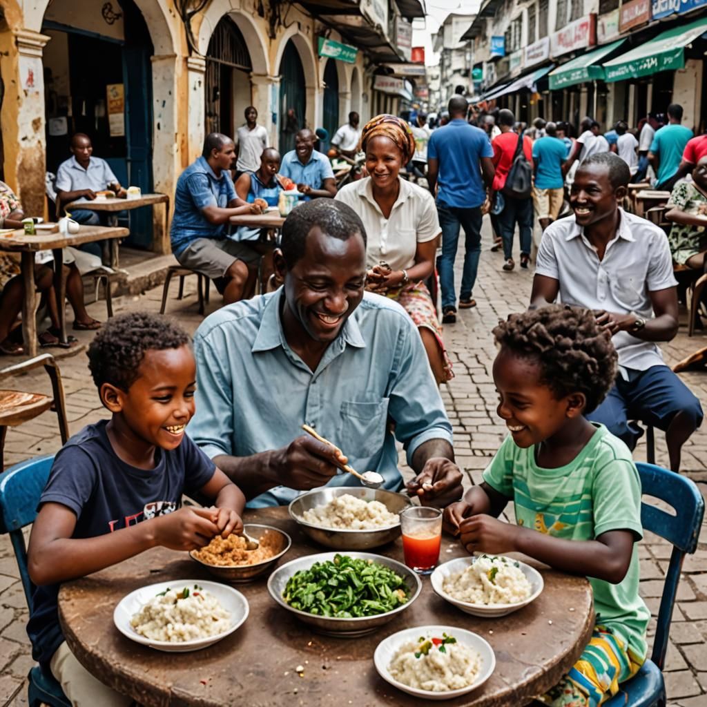 Eating... Ugali in Mombasa