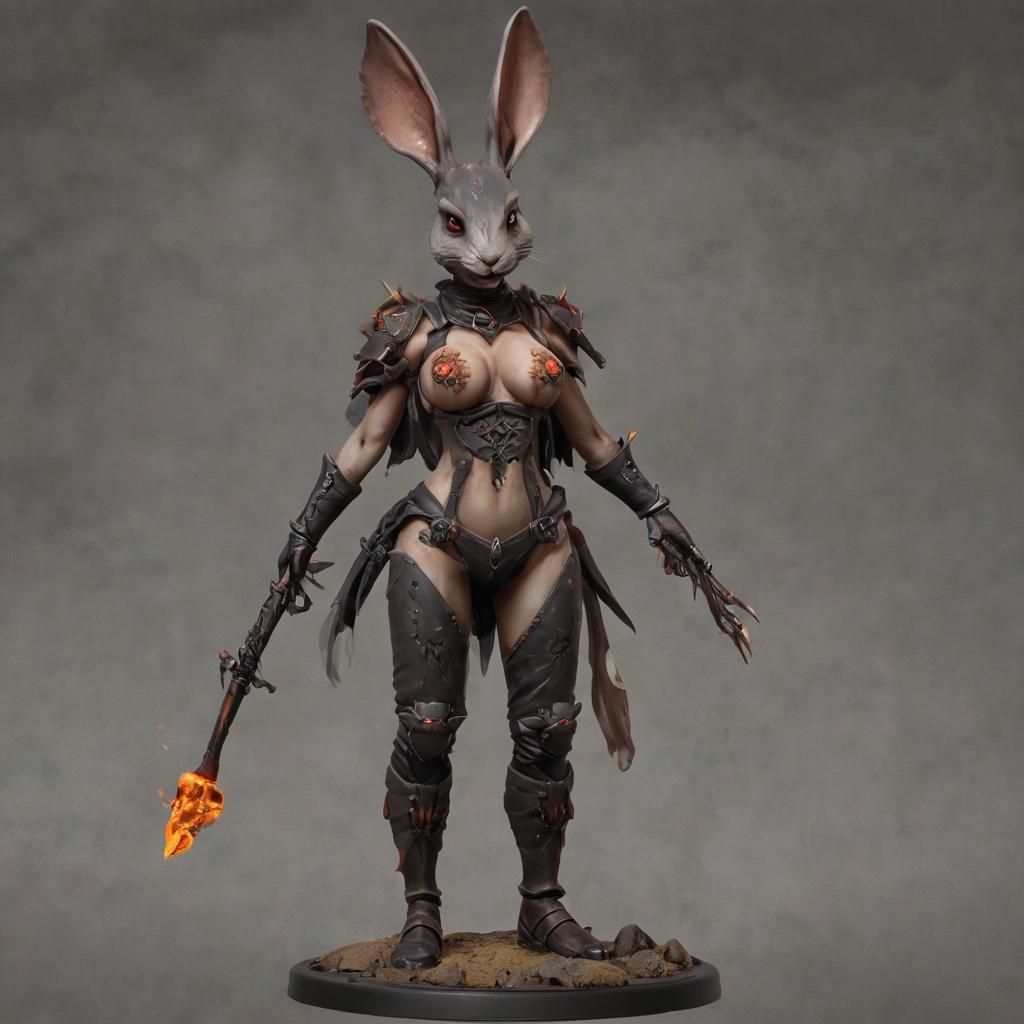 Pyromancer Necromancer Bunny Character