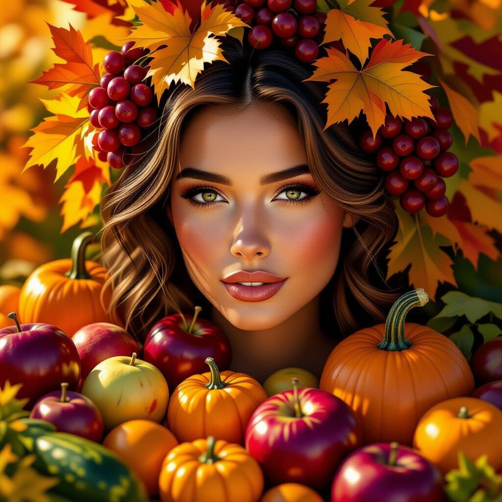 Vibrant Autumn Harvest Splash Art