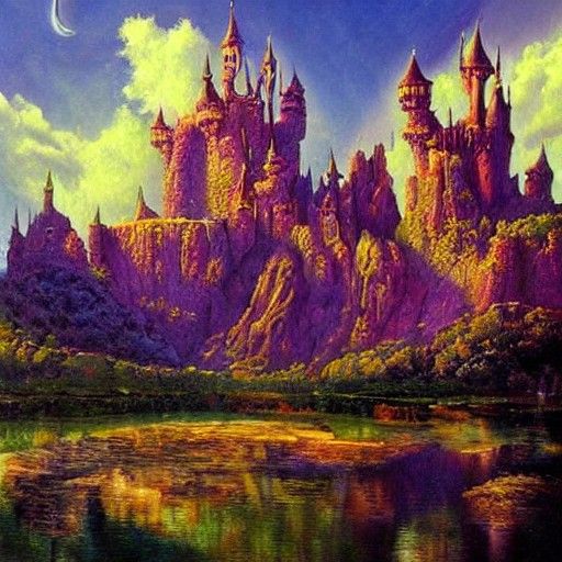 Psychedelic fantasy castle