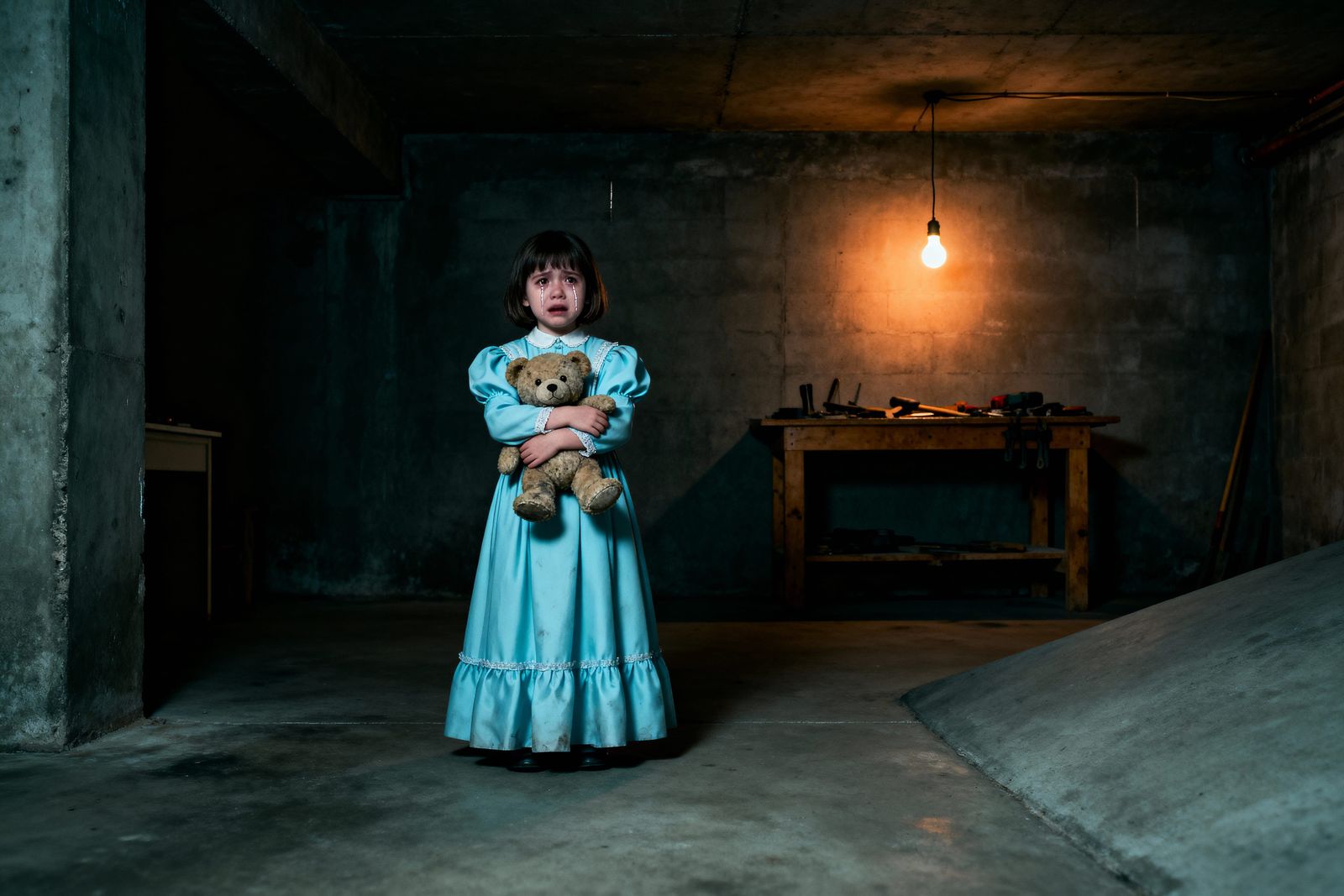 Child in Fearful Basement