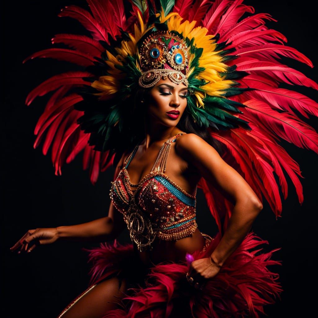Brazilian Samba Dancer in Motion Photography