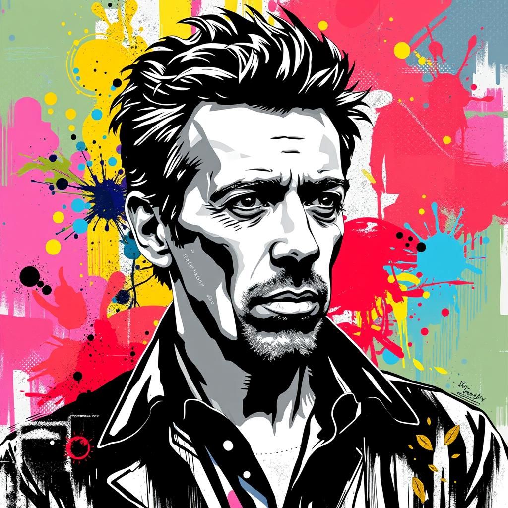 Art vectoriel noir et blanc louis Jacques brel