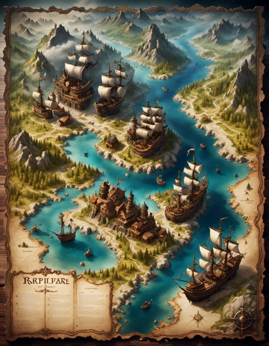 Top-Down Pirate Ship Battle Map Interior