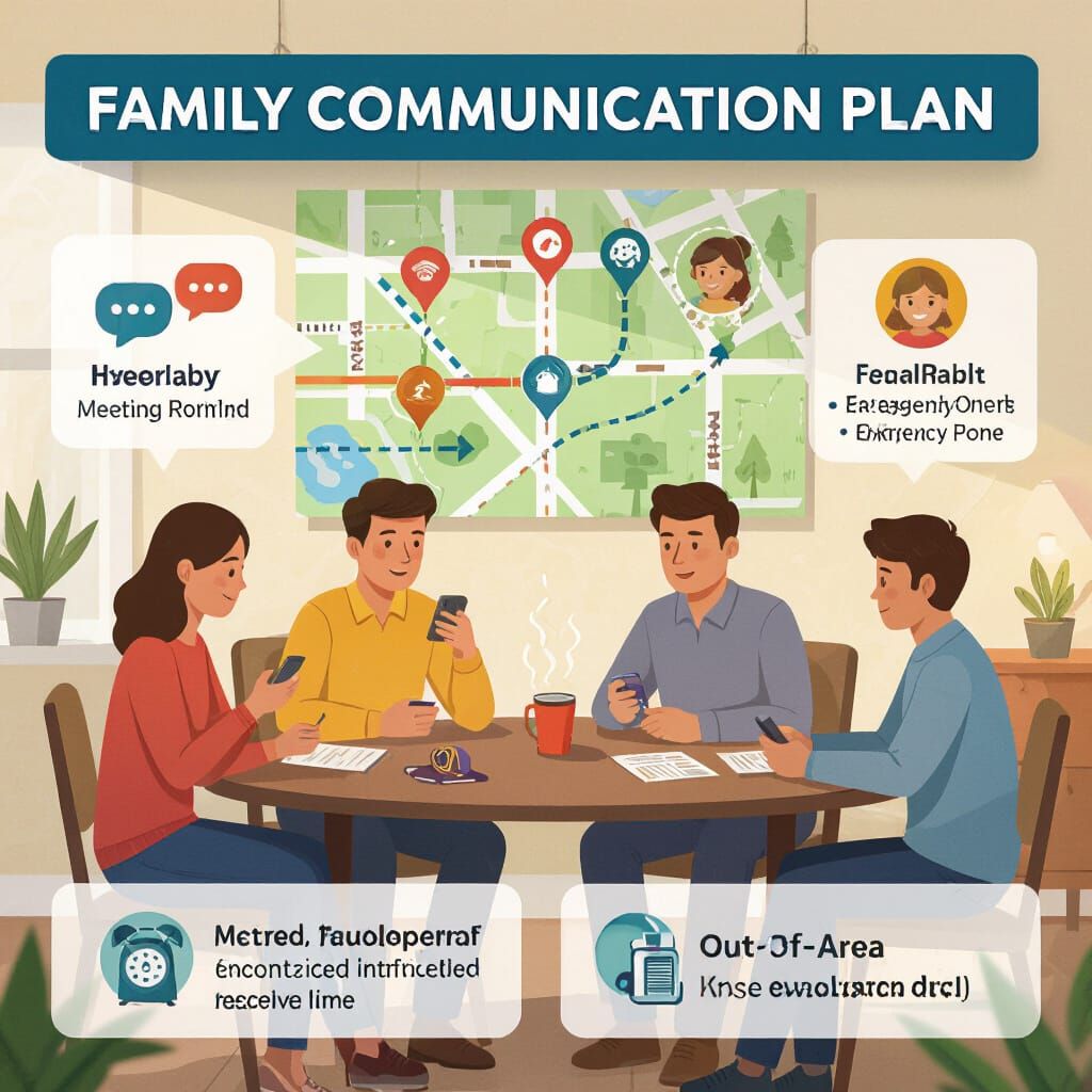 Family Communication Plan Infographic Illustration