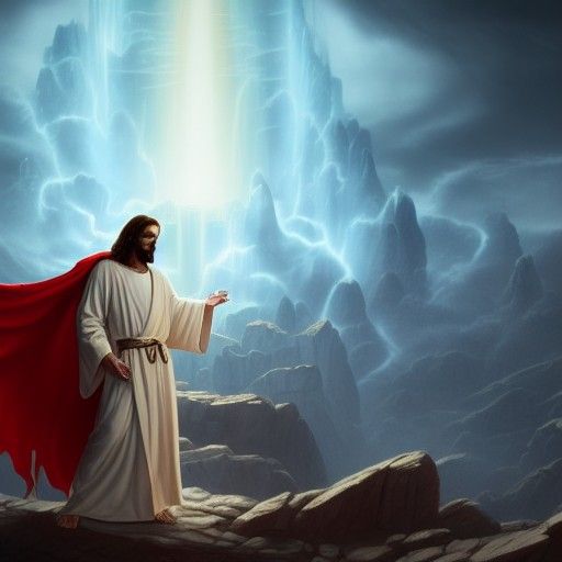 Jesus Christ Ascends from Hell: Fantasy Art