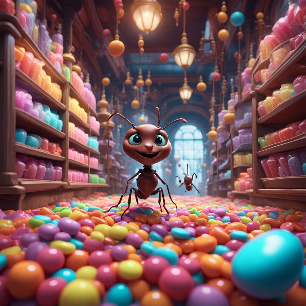 Ant's Eye View of a Fantastical Candy Shop