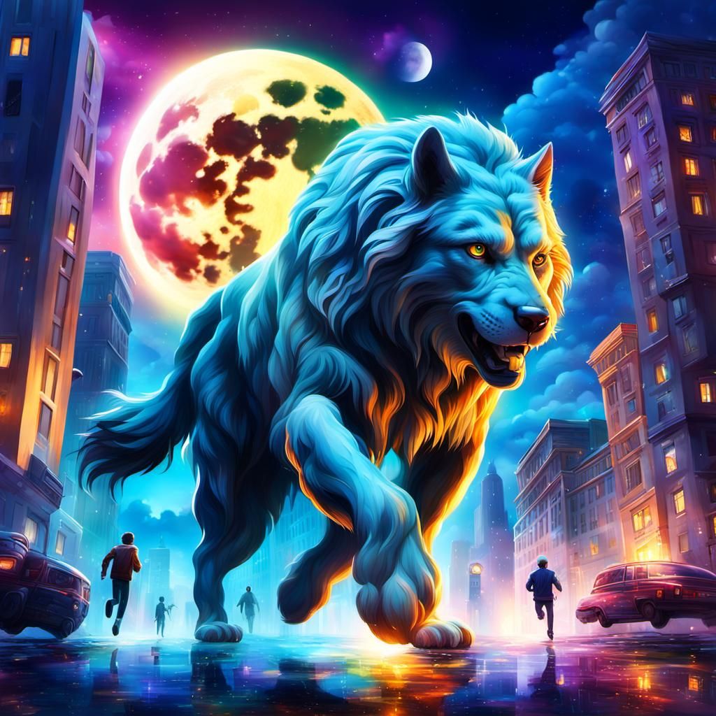 Colorful Cityscape in Parallel Universe: Hyperrealistic Spla...