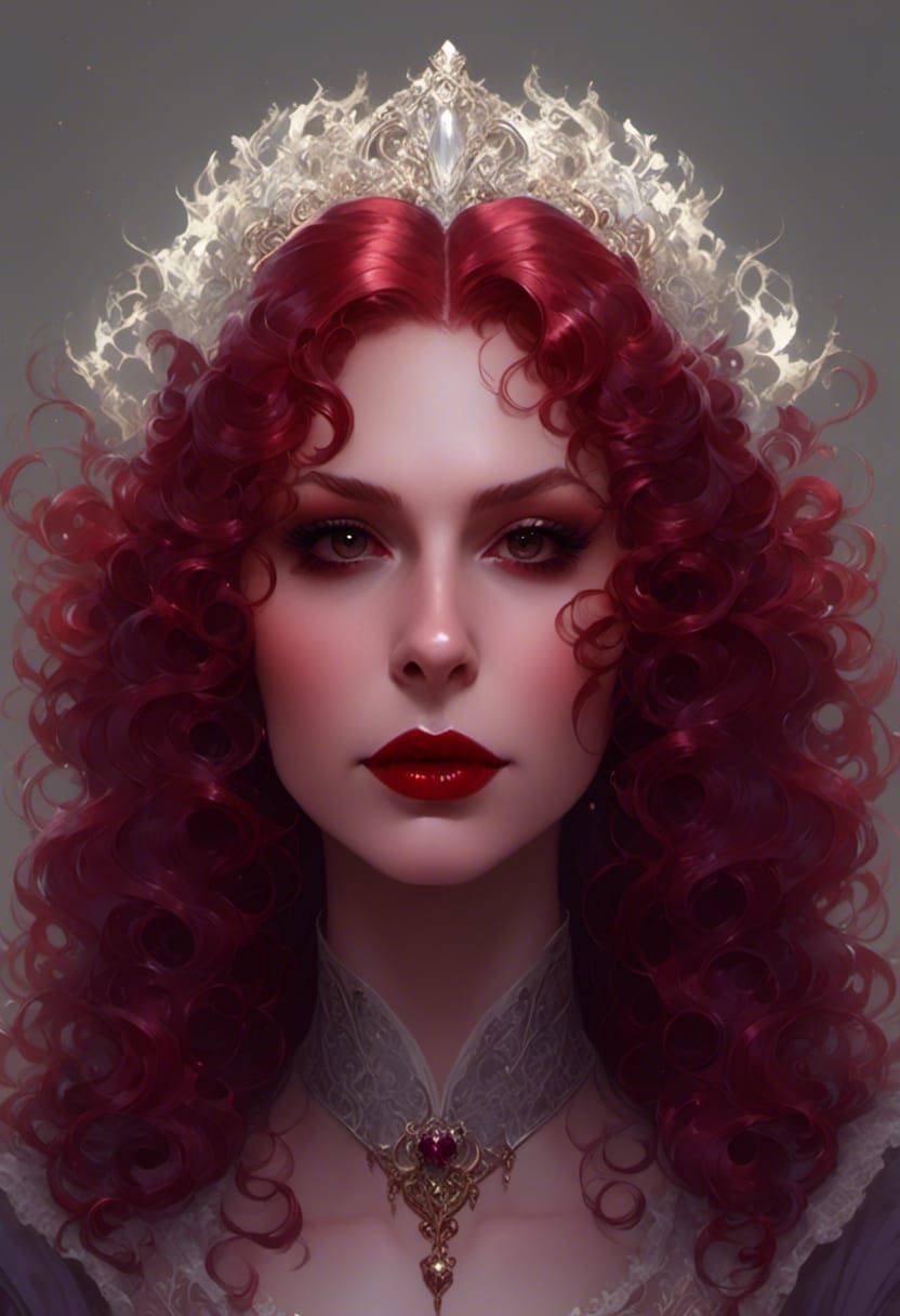 Victorian Vampire Portrait with Red Hair