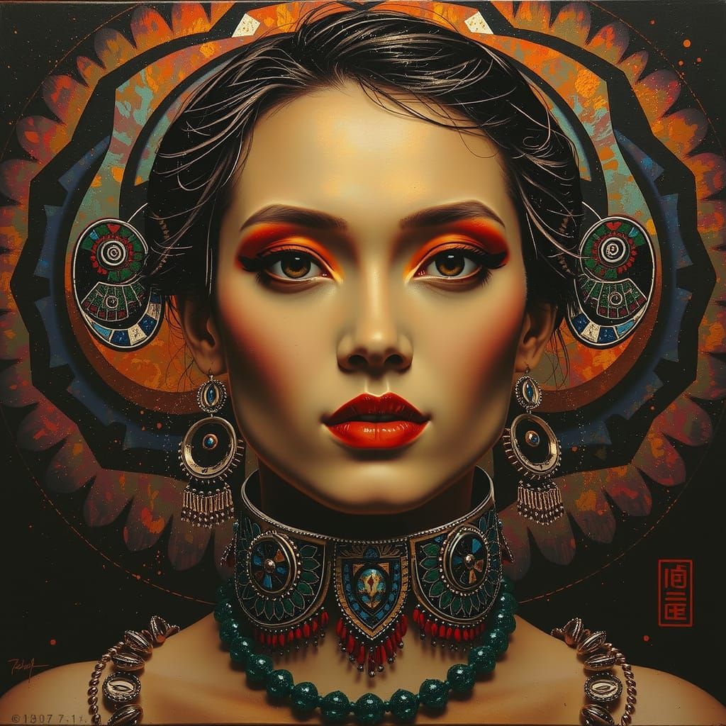 Abstract Expressionist Swirls in Iridescent Hues