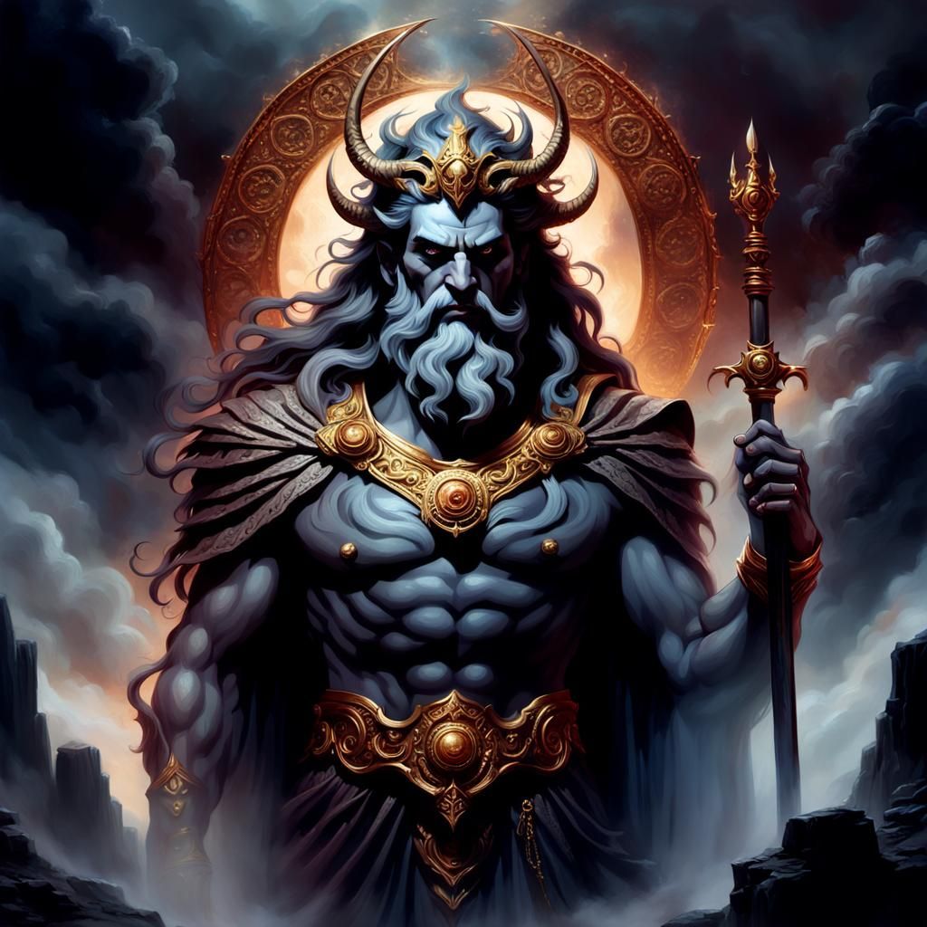 Hades, Greek God of the Underworld in Ethereal Realm